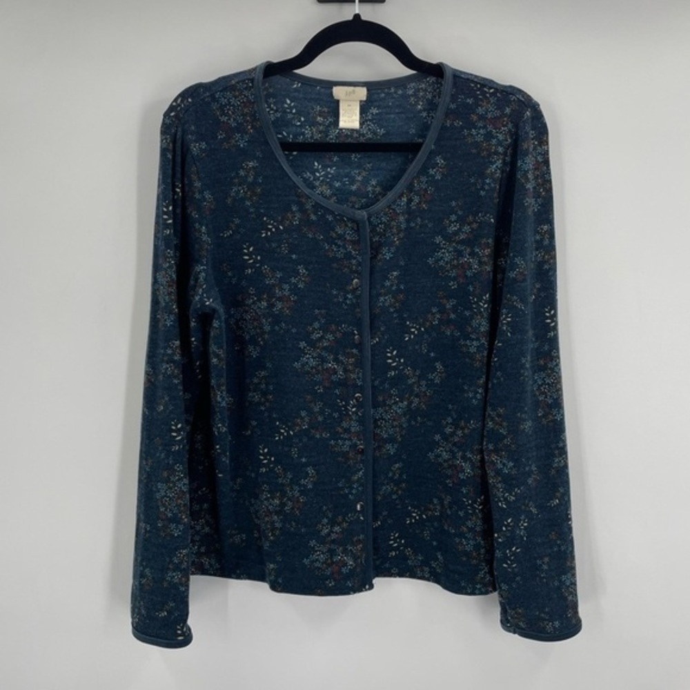 J Jill BLue Wool Blend Cardigan